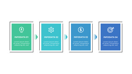 Rectangles infographic with 4 steps, options, parts or processes. Business data visualization.