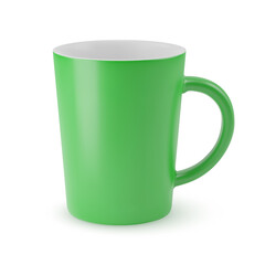 Illustration of Empty Green Ceramic Coffee Cup. Isolated Mockup with Shadow Effect, and Copy Space for Your Design