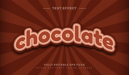 Editable text effect chocolate