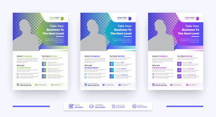 Corporate Business Agency Abstract Flyer Template, Creative Modern brochure Magazine A4 Page Print Ready Flyer Set Template Design, Abstract Shape and Modern Color Flyer Design.