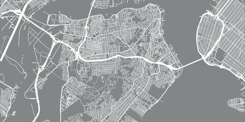 Urban vector city map of Staten Island, New York , United States of America