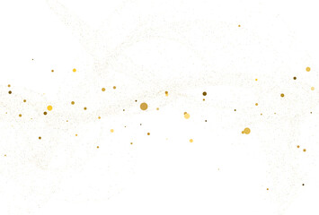 Light gold glitter round confetti background.