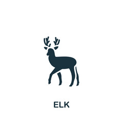 Elk icon. Monochrome simple icon for templates, web design and infographics