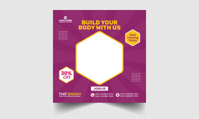 GYM Social Media Post Design Template
