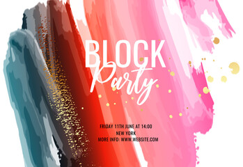 Party invitation design, modern poster, celebration card design in red green colors. Modern banner in vector , event graphic