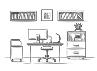 Office room drawing