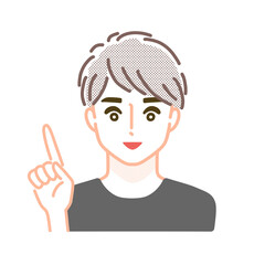 指を差す男性のイラスト