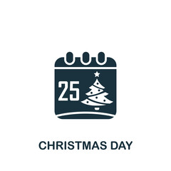 Christmas Day icon. Monochrome simple icon for templates, web design and infographics