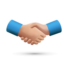 Handshake of business partners isolated.Vector 3d illustration