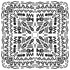 Fish ethnic ornament mandala pattern