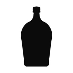 Vine bottle icon black color isolated on white background for plastic recycling sign, container, water, alcohol, beer, lemonade. Vector 10 eps