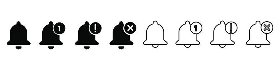 Notification icon vector set. reminder illustration sign collection. bell symbol.