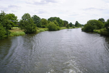 Impressions from a boat trip on the river Aller between Celle and Winsen. Lower Saxony, Germany