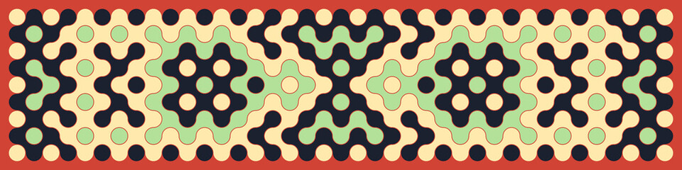Multicolor truchet tiling connections illustration