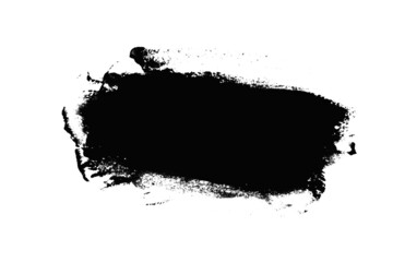 black stroke of paint isolated on white background