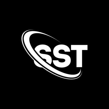 SST logo. SST letter. SST letter logo design. Initials SST logo linked with circle and uppercase monogram logo. SST typography for technology, business and real estate brand.
