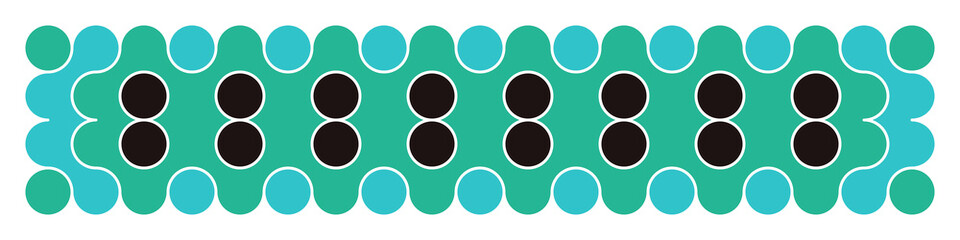 Multicolor truchet tiling connections illustration