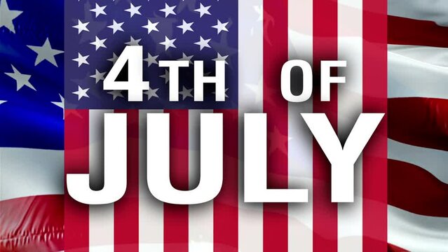 4 July USA holiday flag background. Independence day celebration, Memorial Day of USA. Fourth of July flag United States design isolated on USA background. Declaration of Independence

