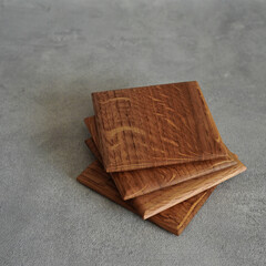 木製　コースター　プレート　オーク