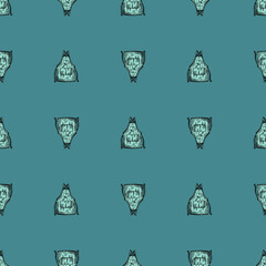 Aprons engraved seamless pattern. Vintage background for kitchen in hand drawn style.