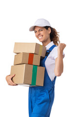 ?elivery woman with boxes