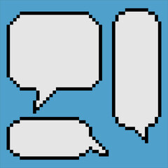 Fototapeta premium Speech bubble, place for text boxes with pixel art. Vector illustration.