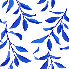 Fototapeta na wymiar Seamless summer pattern with leaves. Vector elegant floral background.