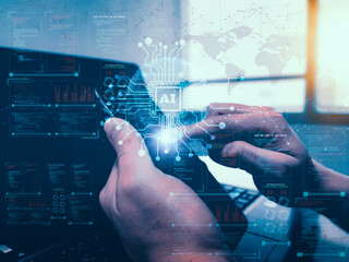 Business digital Ai Artificial intelligence,data science analytics business network,industry coding program marketing analysis,marketing deep learning,online marketing information digital solution