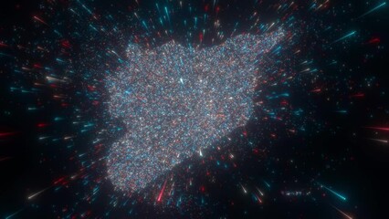 Abstract map of Syria. High quality 4k footage