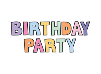 birthday party lettering