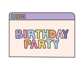 birthday party invitaton on web page