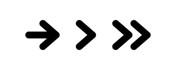 Obraz premium Arrows set black. Arrows pointing to the left icon set. Vector set of trendy black arrows in flat style. Collection of simple vector arrows. Cursors icons. Vector illustration.