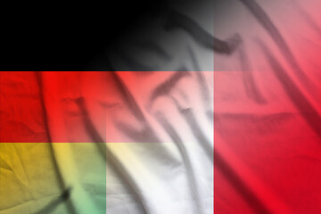 Germany and Italy political flag international contract ITA DEU