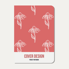 modern cover design - pocket notebook, planner, cover, stationery. Flower design