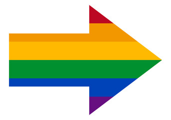 Flechas de dirección con bandera del día del orgullo lgbtiq+