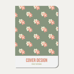 flower cover template for notebook, planner, book, catalog, brochure. Seamless Flower Pattern