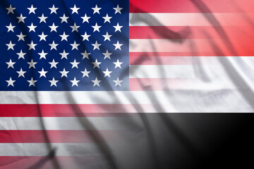 Fototapeta na wymiar USA and Yemen government flag transborder contract YEM USA