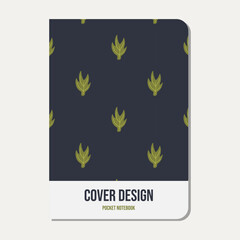 Autumn cover template for notebook, planner, book, catalog, brochure. Seamless Autumn Leaves Pattern