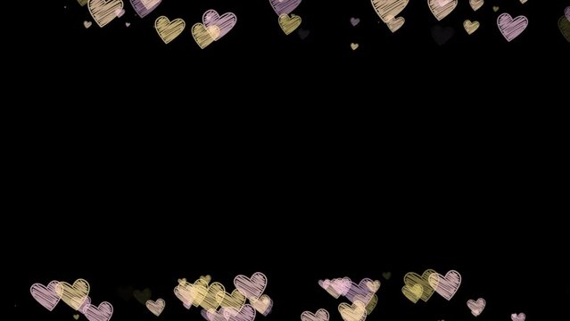 背景_画面の上下に浮かぶ手書きのハート