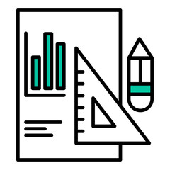 report icon and ruler on transparent background