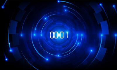 Abstract Futuristic Technology Background with Digital number timer concept and countdown background Hitech communication concept innovation background,  vector design