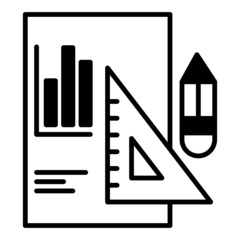 report icon and ruler on transparent background