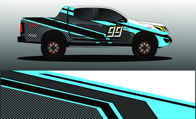 Car decal wrap design, truck and cargo van wrap vector. Graphic abstract stripe designs for vehicle, race, advertisement, adventure and livery car