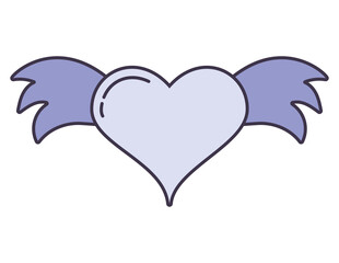 purple heart with wings