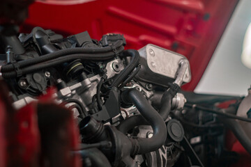 Fototapeta na wymiar bmw car engine close up