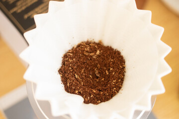 coffee grounds in brewer