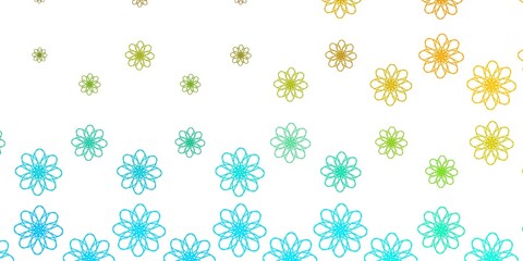 Light Blue, Yellow vector backdrop with bent lines.