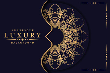 Luxury Mandala Vector Background With Golden Arabesque Royal Pattern | Elegant mandala background with arabesque pattern Arabic Islamic east style for Wedding card, book cover