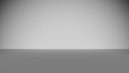 Frontal light in an empty room. White light in a room. White background