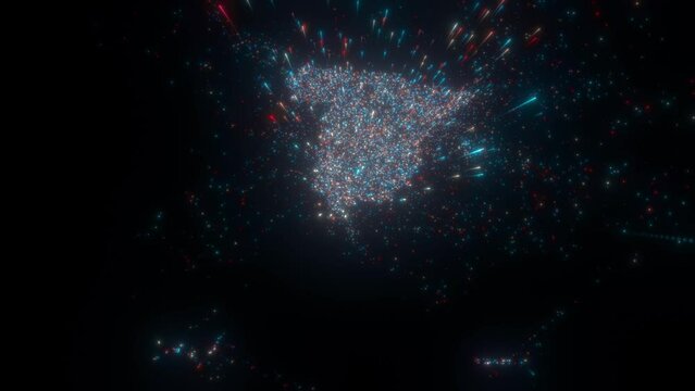 Abstract map of Spain. High quality 4k footage